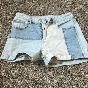 Cute patchwork jean shorts